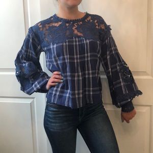 Free people plaid blouse